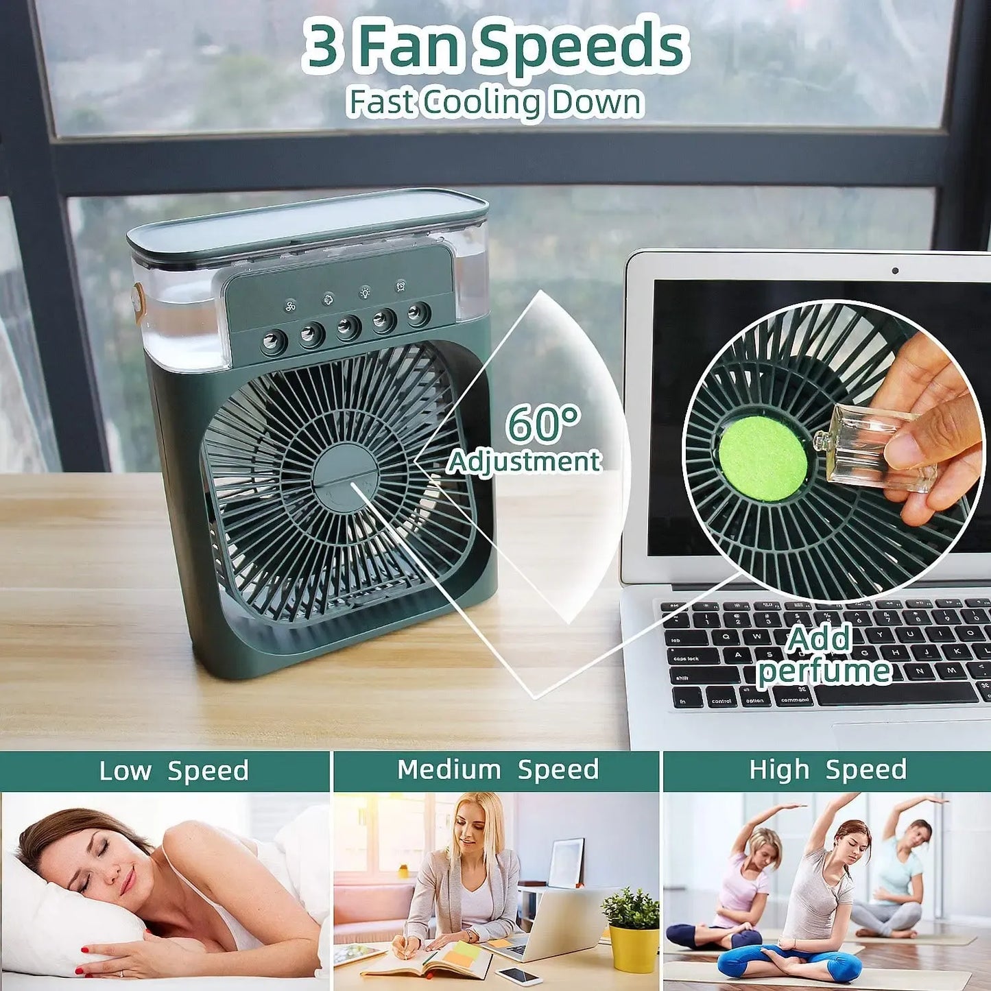 Imported 3-in-1 Ac Fan With Aroma & light